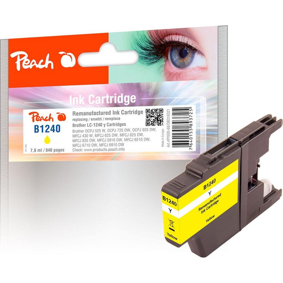 Peach  Tintenpatrone gelb kompatibel zu Brother LC-1240 y 