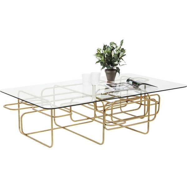 KARE Design Couchtisch Meander Gold 140x80cm  