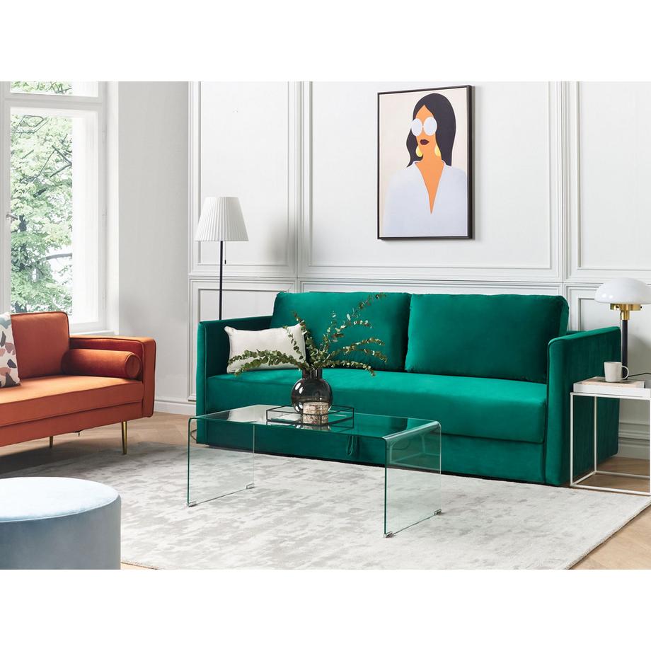 Beliani Divano letto en Velluto Moderno EKSJO  