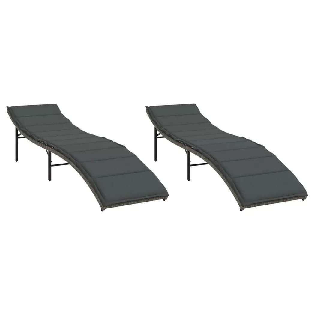 VidaXL - Chaise longue rotin synthétique, One Size, Gris
