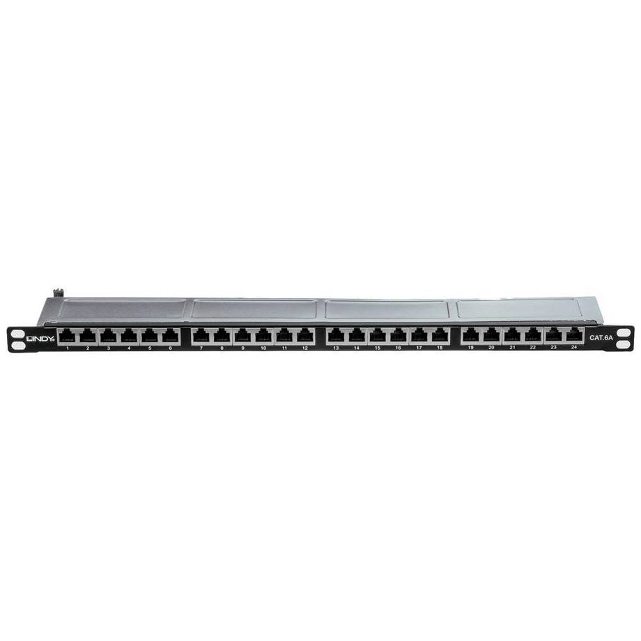 Cat.6A Patchpanel 24p STP (Klasse EA) 10GE, 1/2 HE