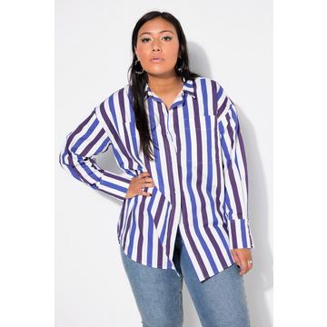 Camicia dal taglio oversize con righe e maniche lunghe