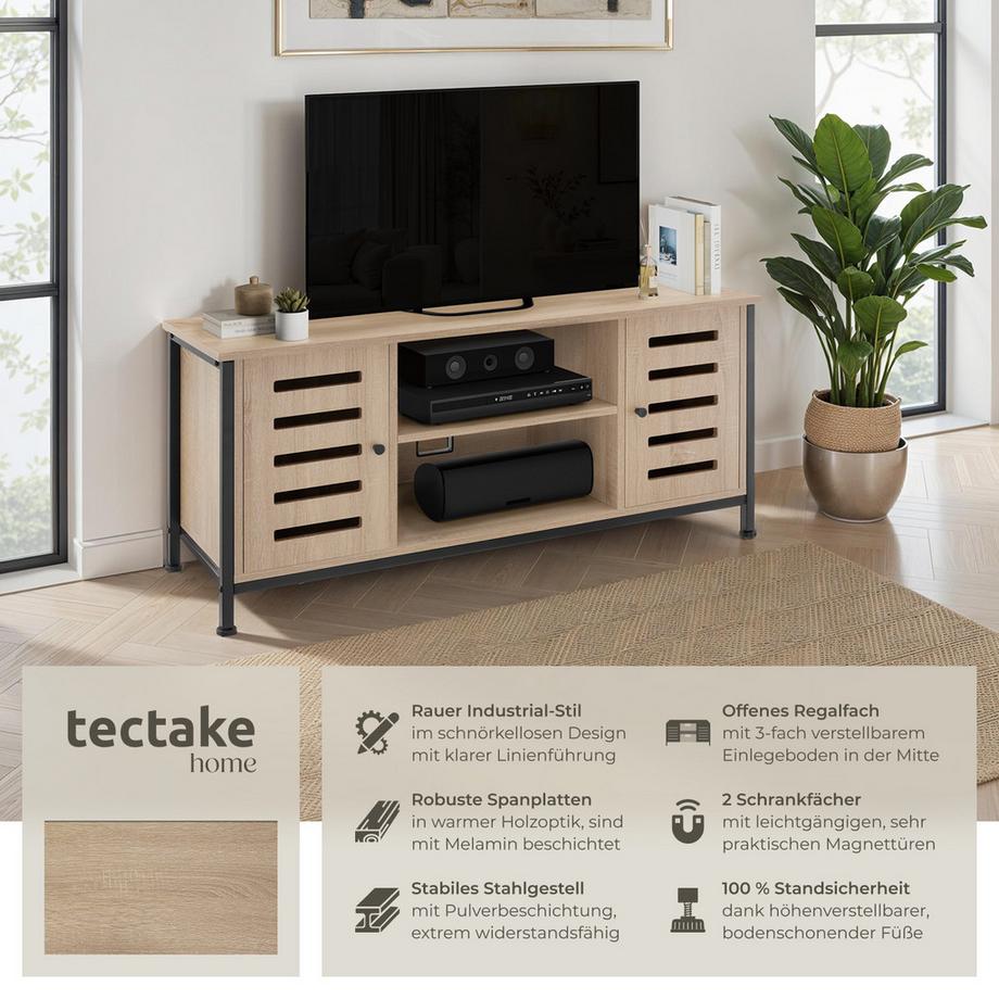 Tectake TV-Board Carlow Industrial Style Holz und Stahl  