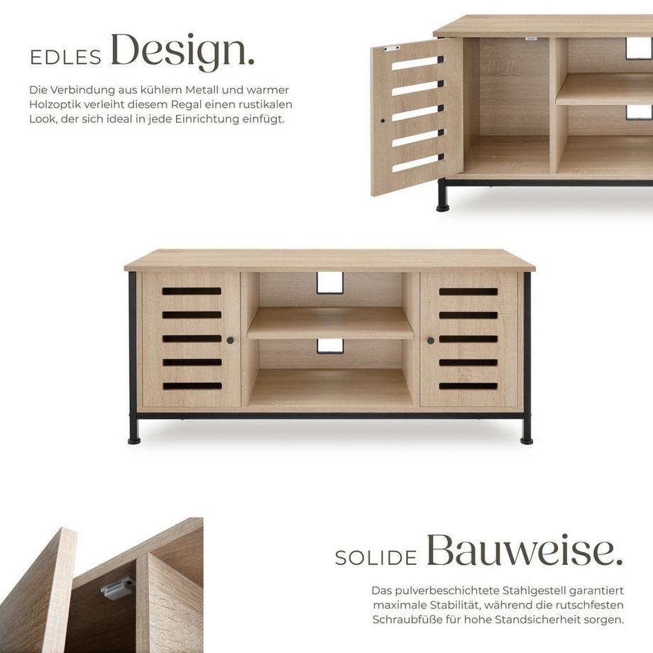 Tectake TV-Board Carlow Industrial Style Holz und Stahl  