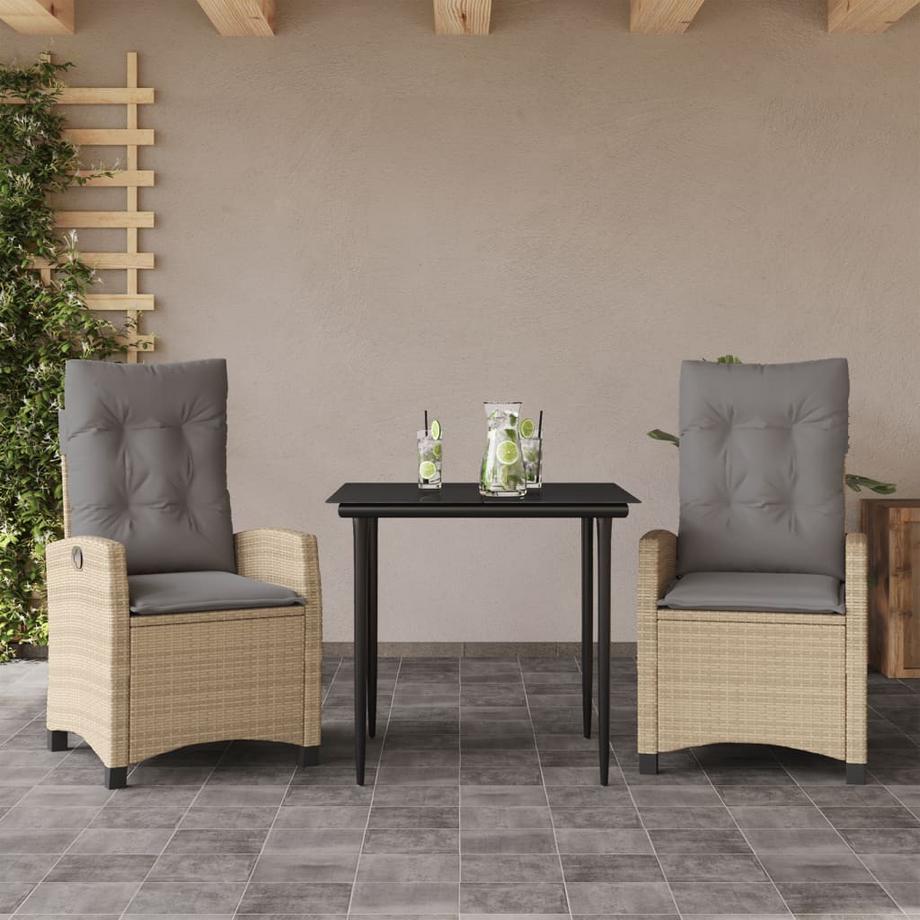 VidaXL Ensemble à manger de jardin rotin synthétique  
