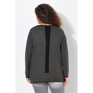 Ulla Popken  Pullover, Saumschlitze, U-Boot-Ausschnitt, Langarm 