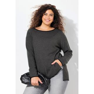 Ulla Popken  Pullover, Saumschlitze, U-Boot-Ausschnitt, Langarm 