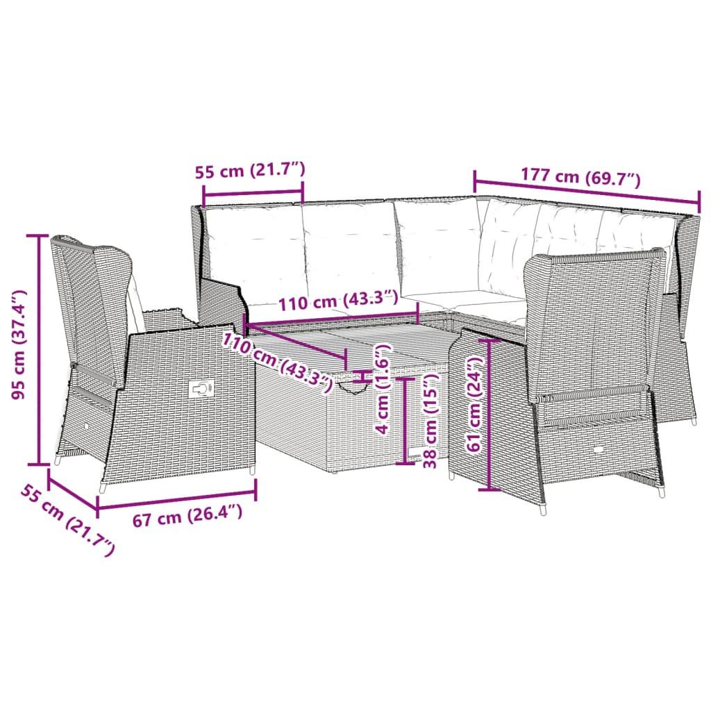 VidaXL set salotti da giardino Polirattan  