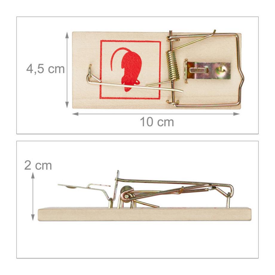 B2X Piège à souris en bois, lot de 12 pièces  