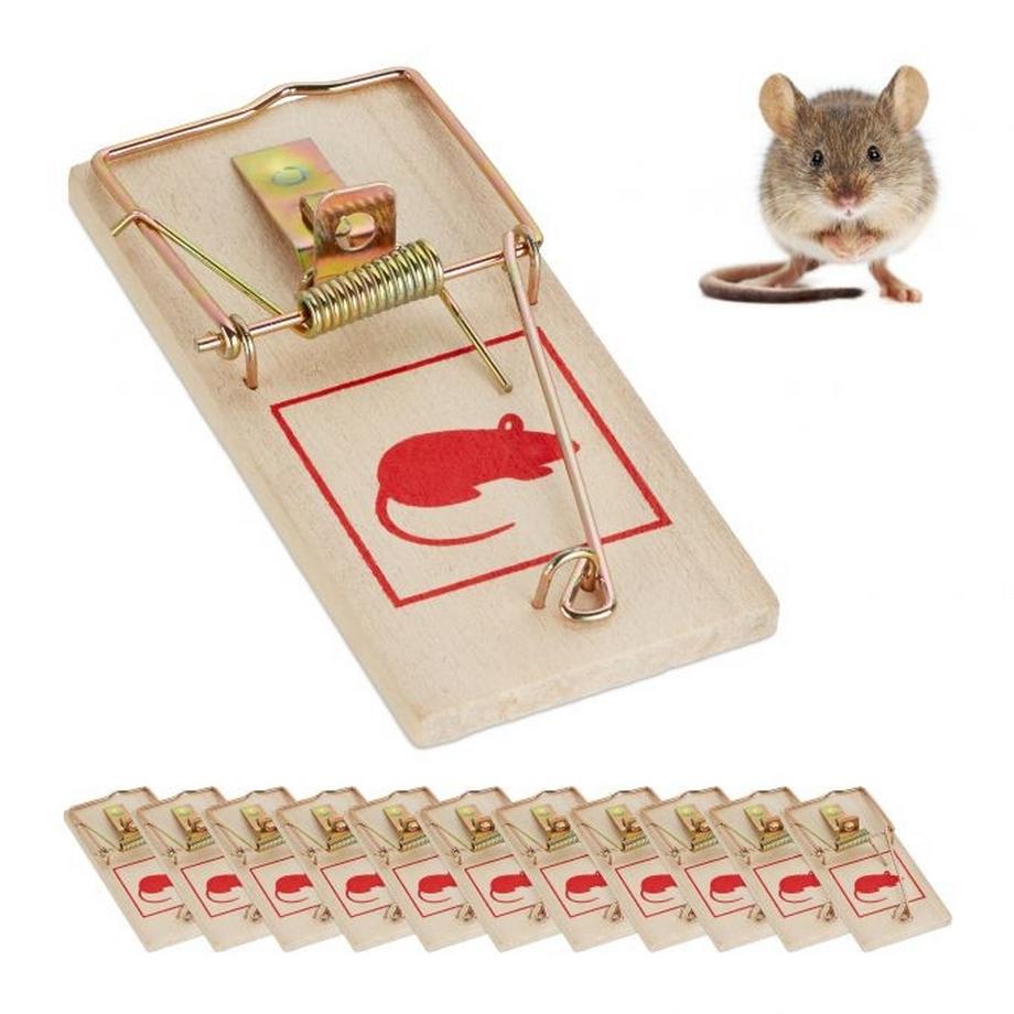 Piège à souris en bois, lot de 12 pièces