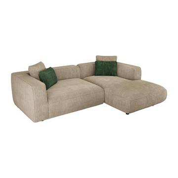 Ecksofa - Ecke rechts - Strukturstoff - Beige - TALMINE