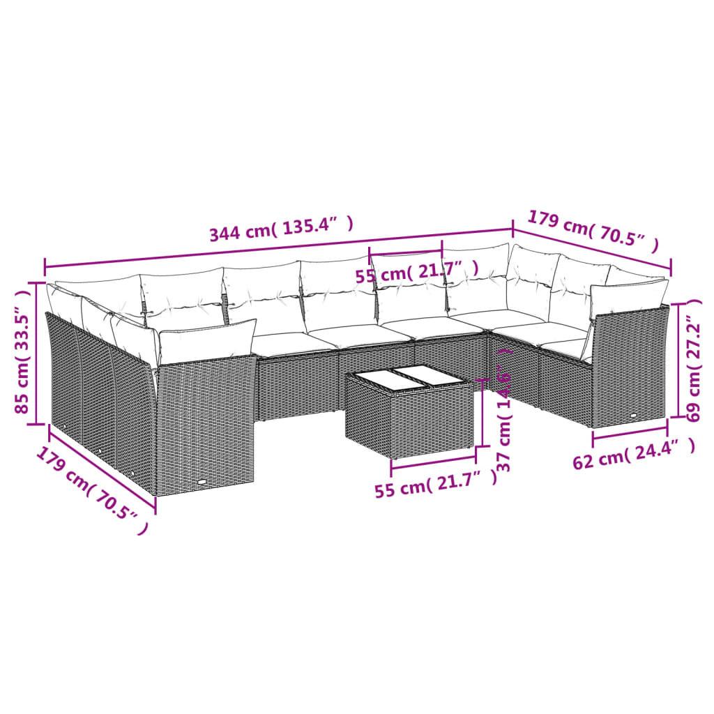 VidaXL Ensemble de canapés de jardin rotin synthétique  