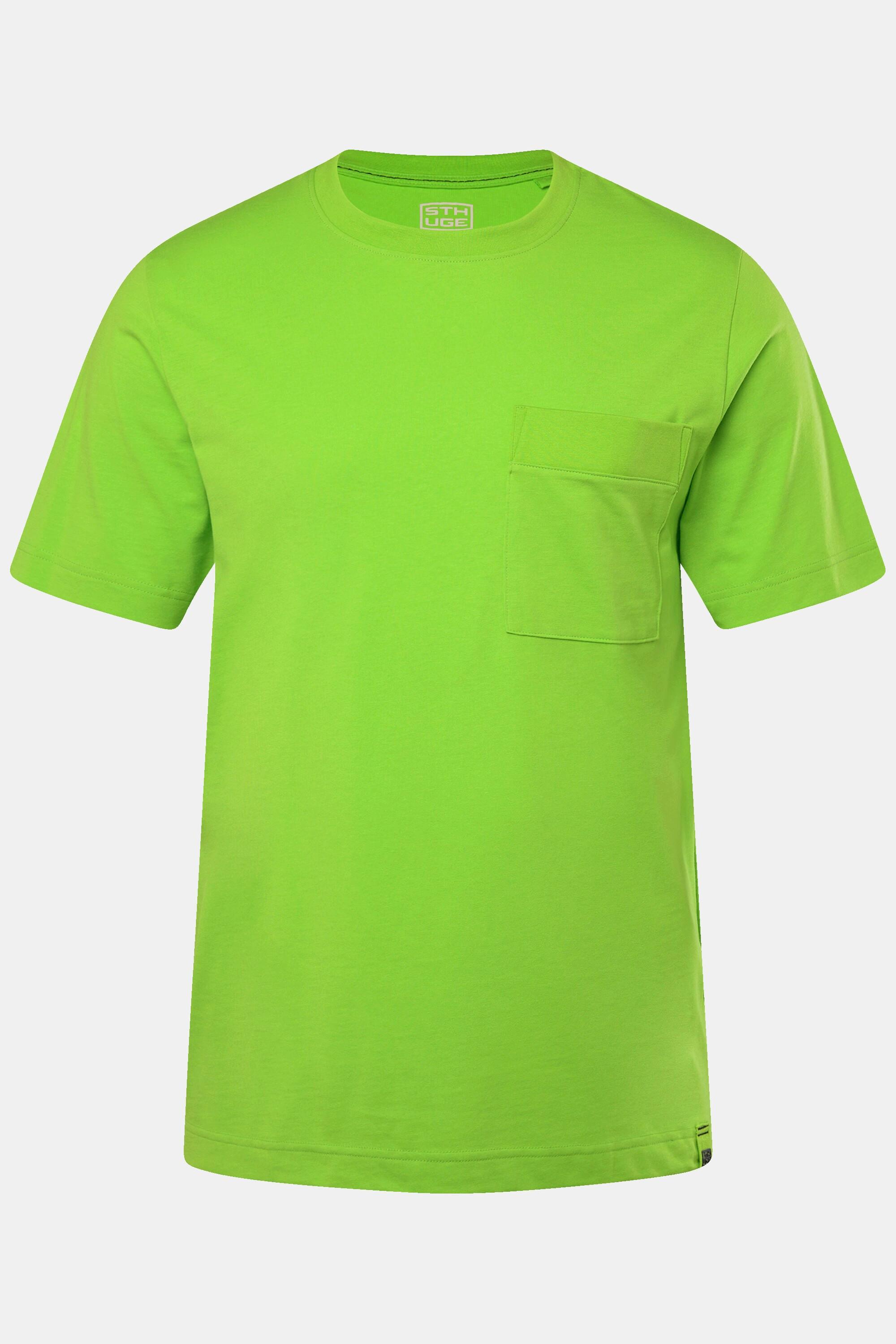 Sthuge Halbarm Brusttasche Rundhals T-Shirt  