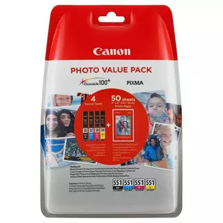 Canon  CLI-551 Value Pack (M, C, Y, BK, Tinte) 
