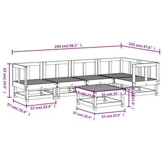 VidaXL set salotto da giardino Legno di douglas  