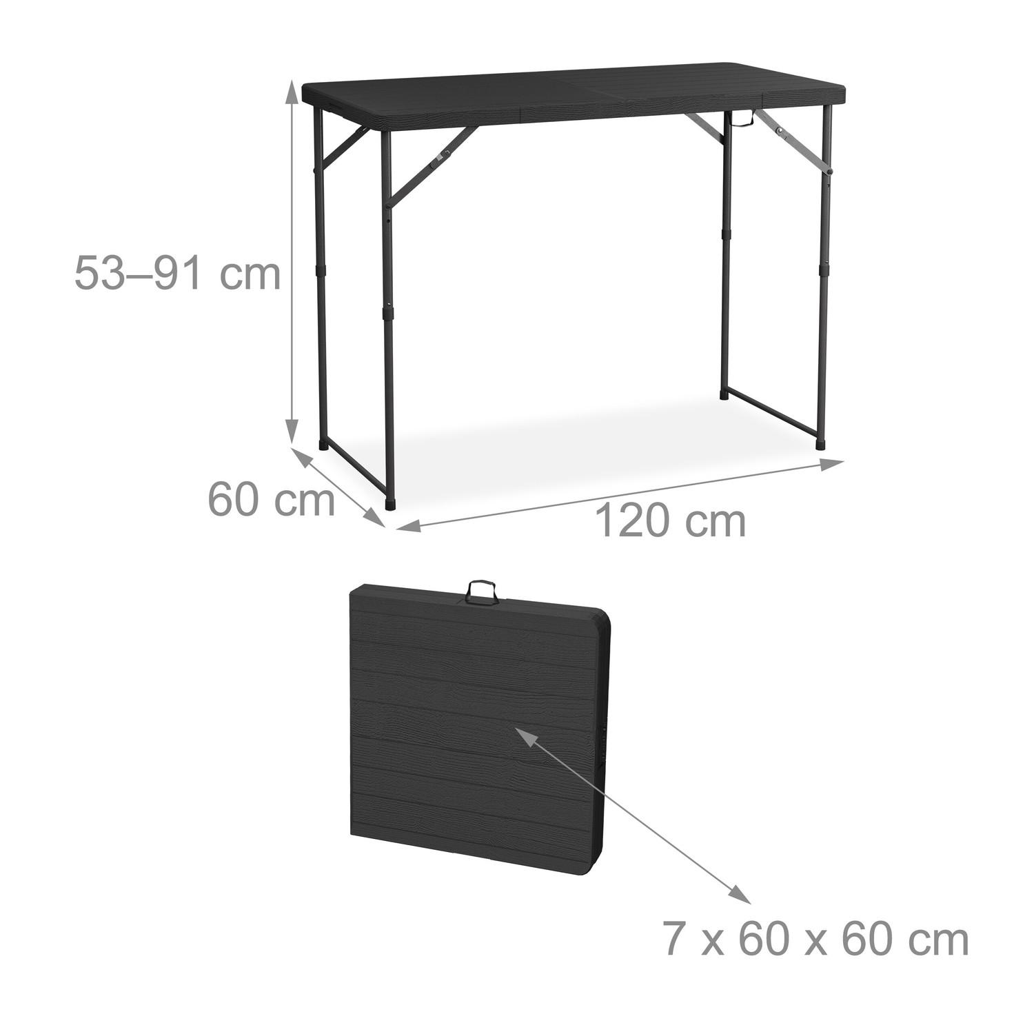 Northix Table de jardin pliante et réglable  