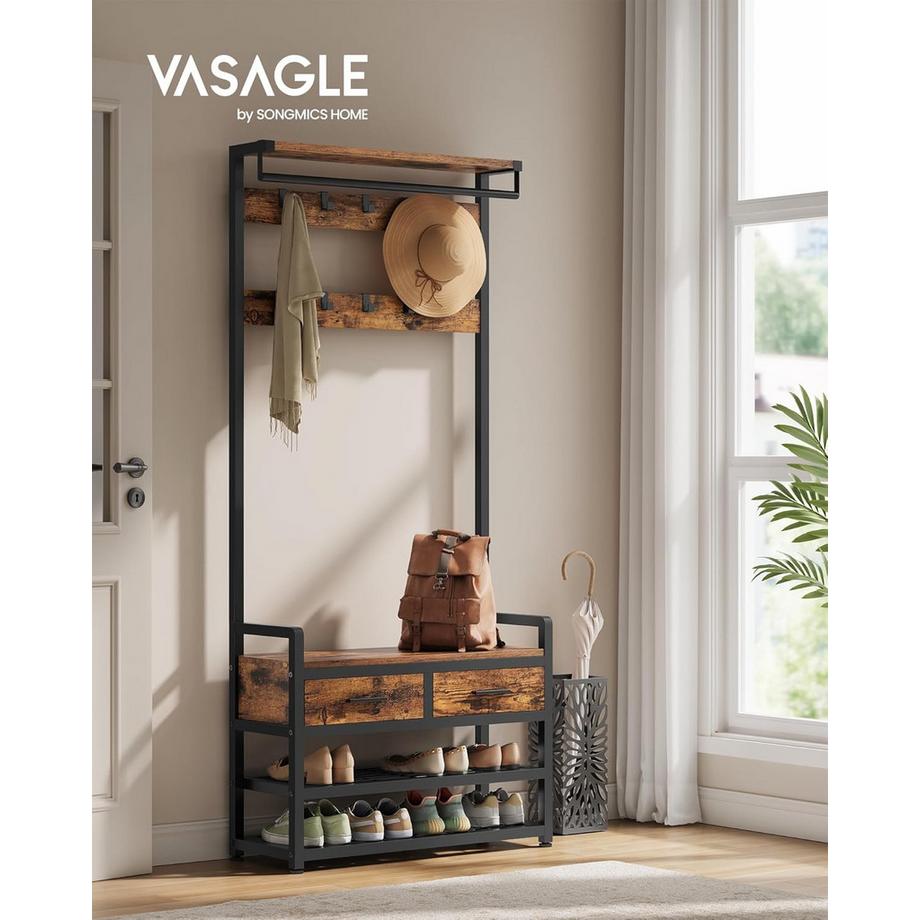 Songmics Portemanteau avec banc à chaussures  
