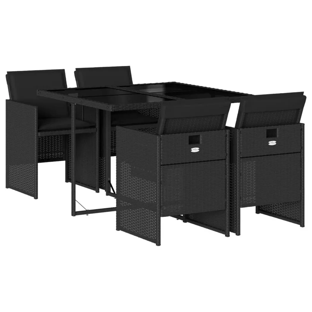 VidaXL - Garten essgruppe poly-rattan, One Size, Schwarz