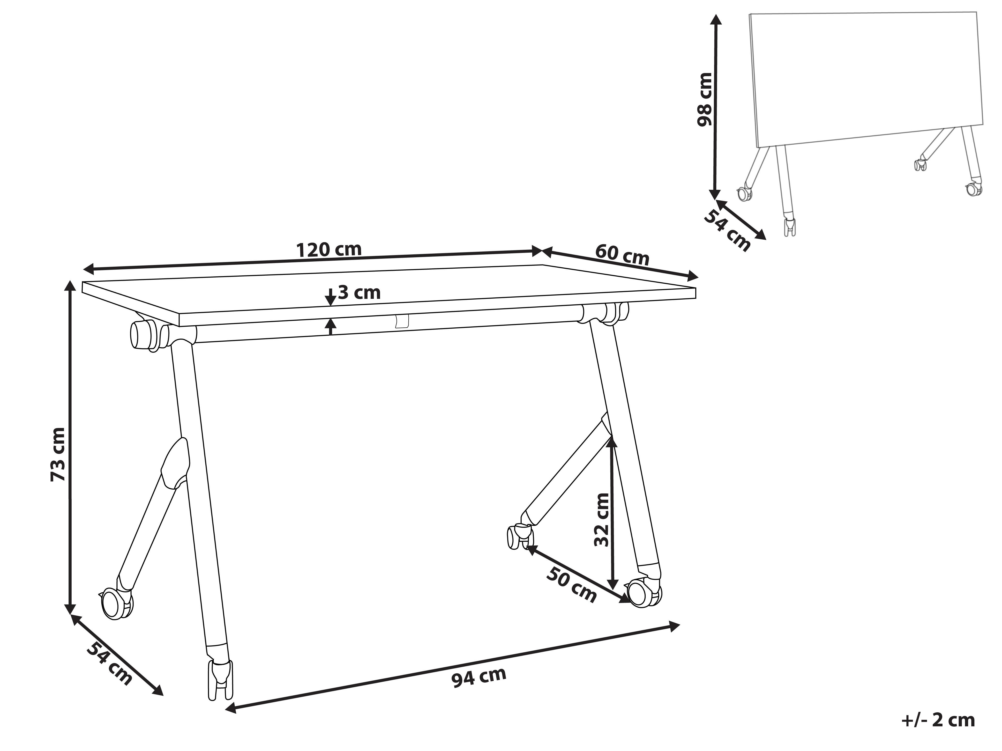 Beliani Bureau pliable en Acier Moderne BENDI  