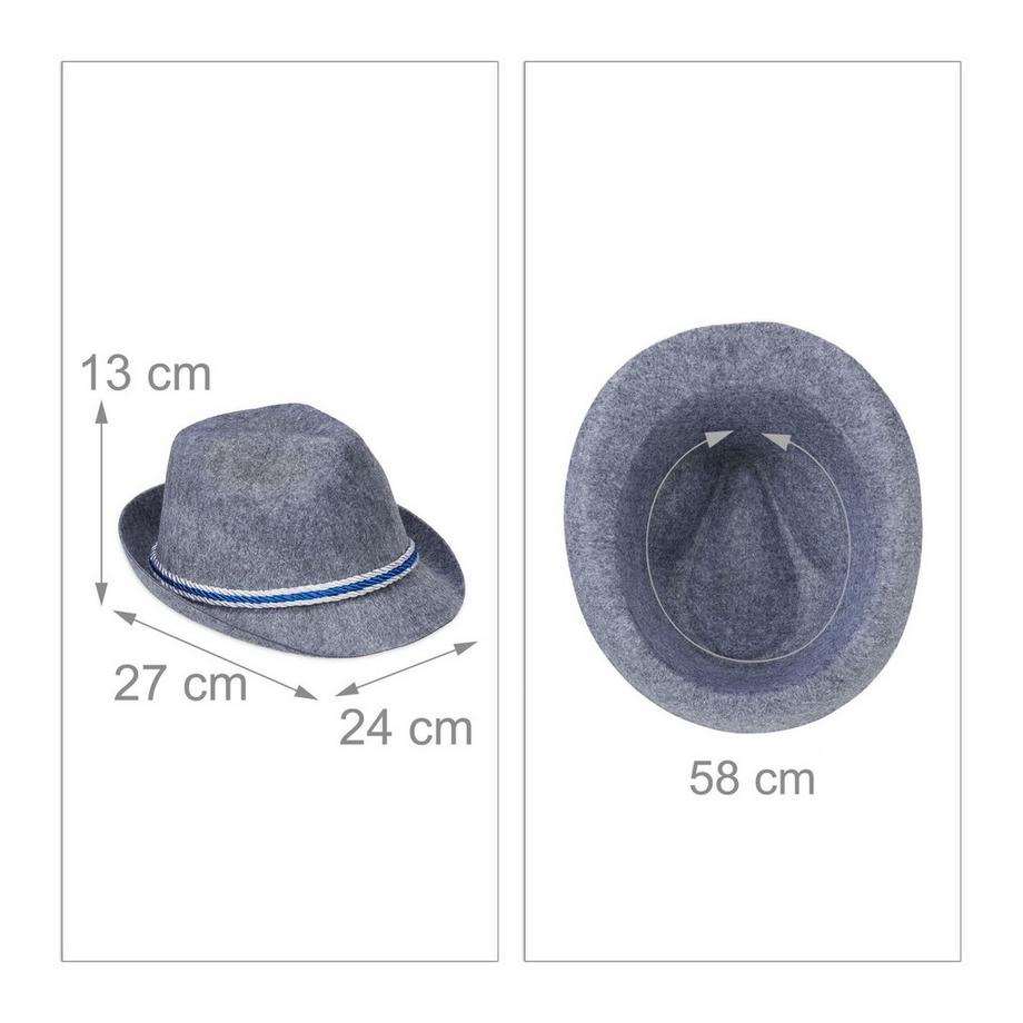 Northix Chapeau bavarois avec bande tressée  