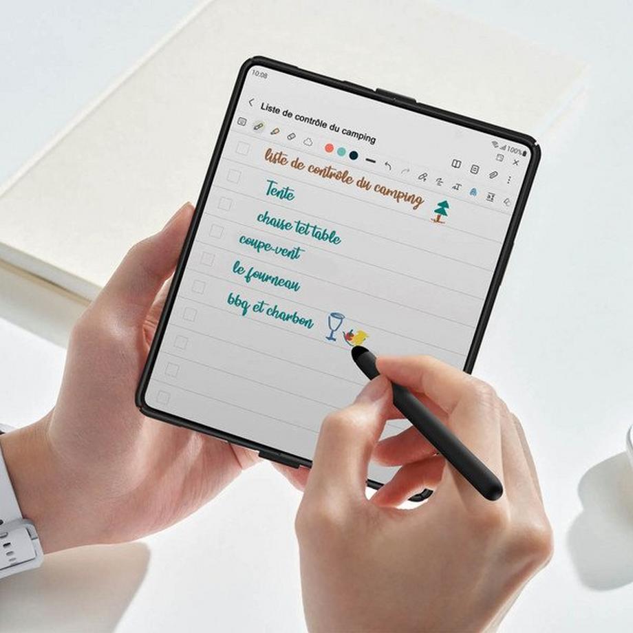 Avizar  Coque Samsung Z Fold 4 + Stylet Noir 
