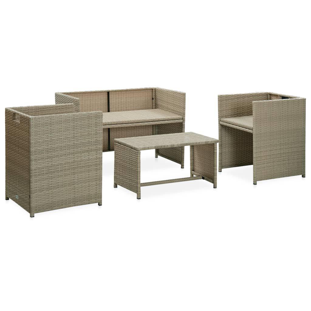 VidaXL Garten-sofagarnitur poly-rattan  