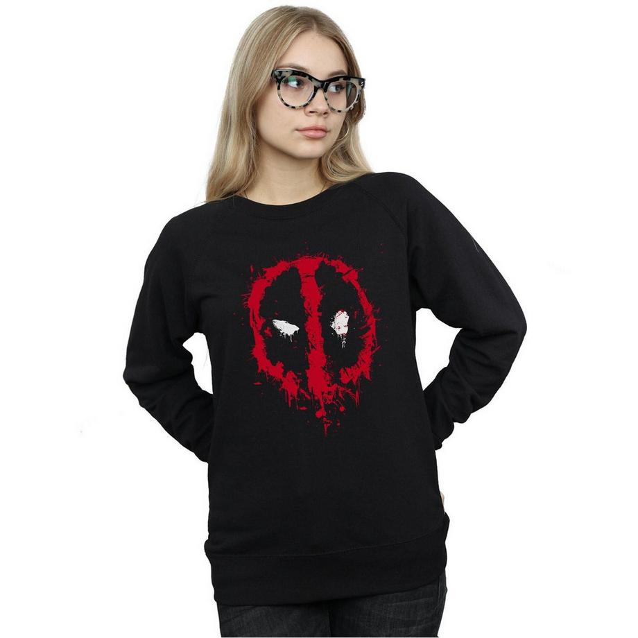 MARVEL Deadpool Splatter Logo Felpa  