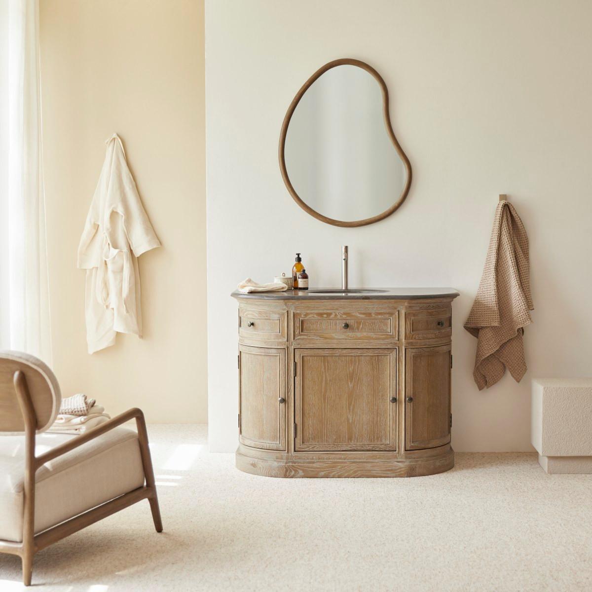 Tikamoon Badmöbel aus Eiche und Stein 110 cm Louise  