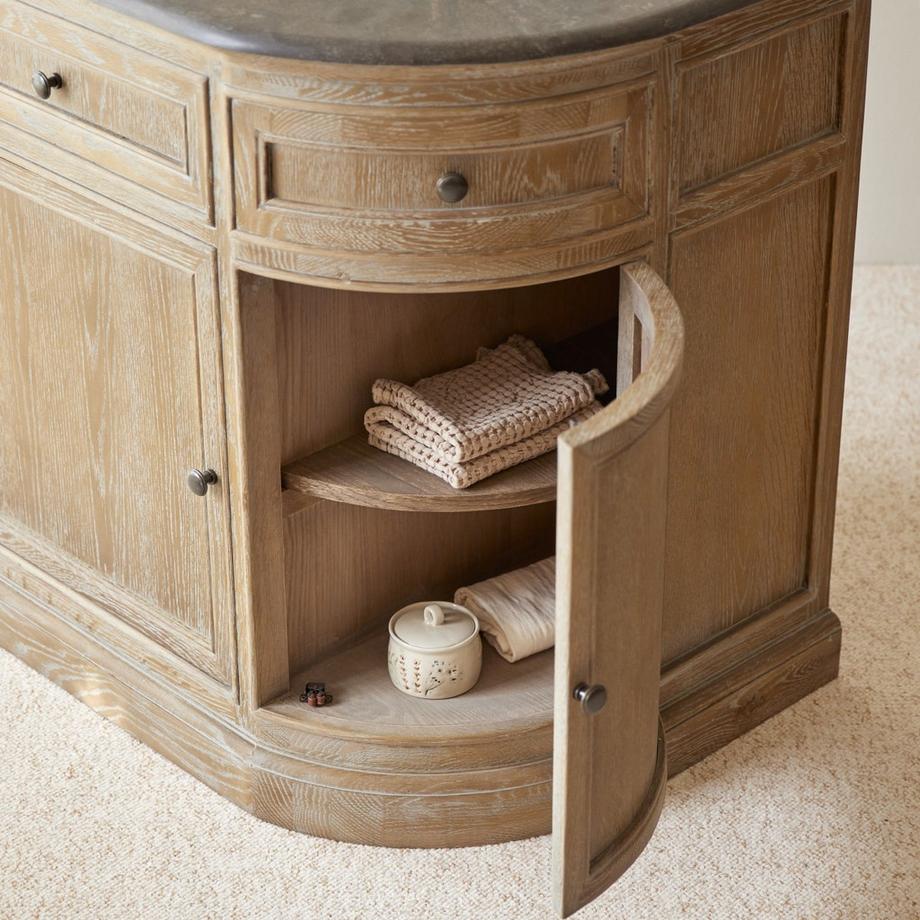 Tikamoon Badmöbel aus Eiche und Stein 110 cm Louise  