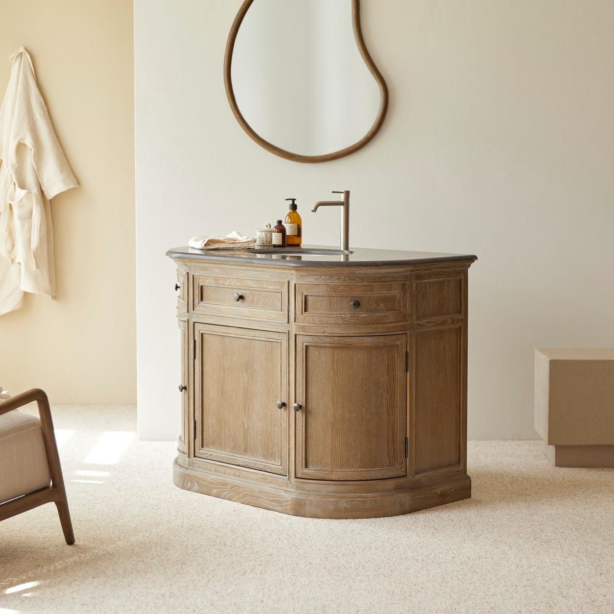 Tikamoon Badmöbel aus Eiche und Stein 110 cm Louise  