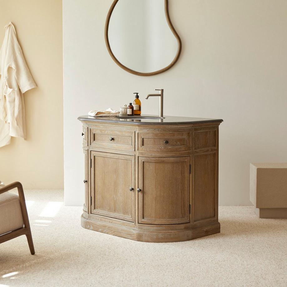 Tikamoon Badmöbel aus Eiche und Stein 110 cm Louise  