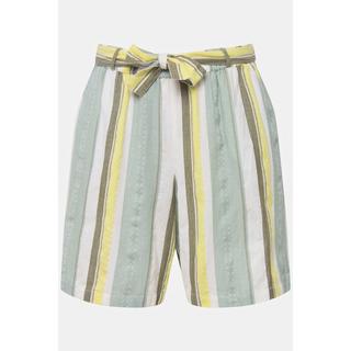 Ulla Popken Short Rose a Righe Gamba Larga con Cintura Elastica  