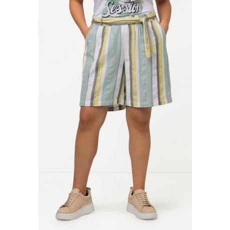 Ulla Popken Short Rose a Righe Gamba Larga con Cintura Elastica  