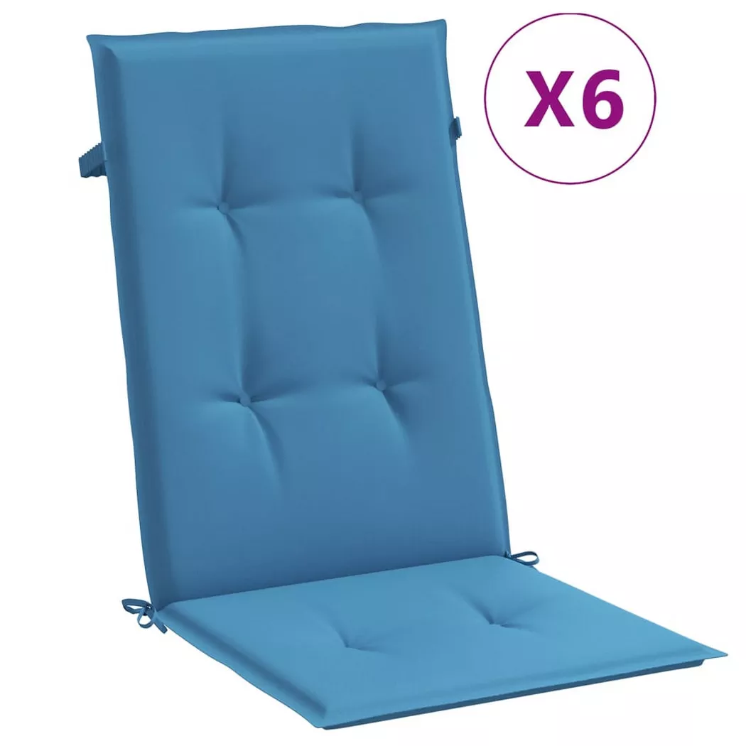 VidaXL - Coussin de chaise à dossier haut tissu, One Size, Bleu
