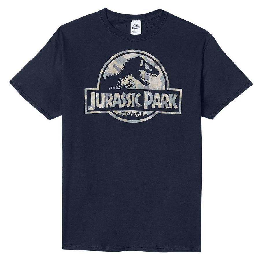 Jurassic Park Logo Camouflage Regular Fit T-Shirt  