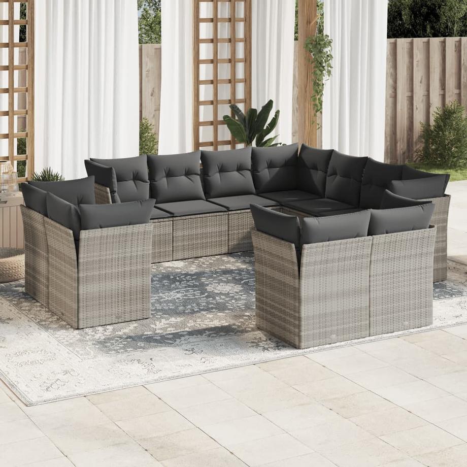 VidaXL set divano da giardino Polirattan  