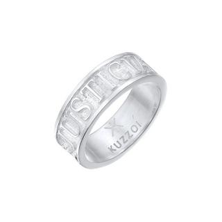 Kuzzoi  Bague Herren Bandring Schriftzug 925 Silber Oxidiert 