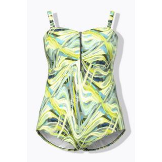 Ulla Popken Wellenmuster Reissverschluss Badeanzug Softcups  