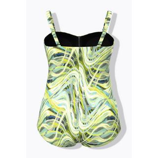 Ulla Popken Wellenmuster Reissverschluss Badeanzug Softcups  