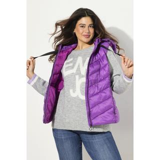 Ulla Popken Gilet Trapuntato Idrorepellente Cappuccio Staccabile Senza Maniche  