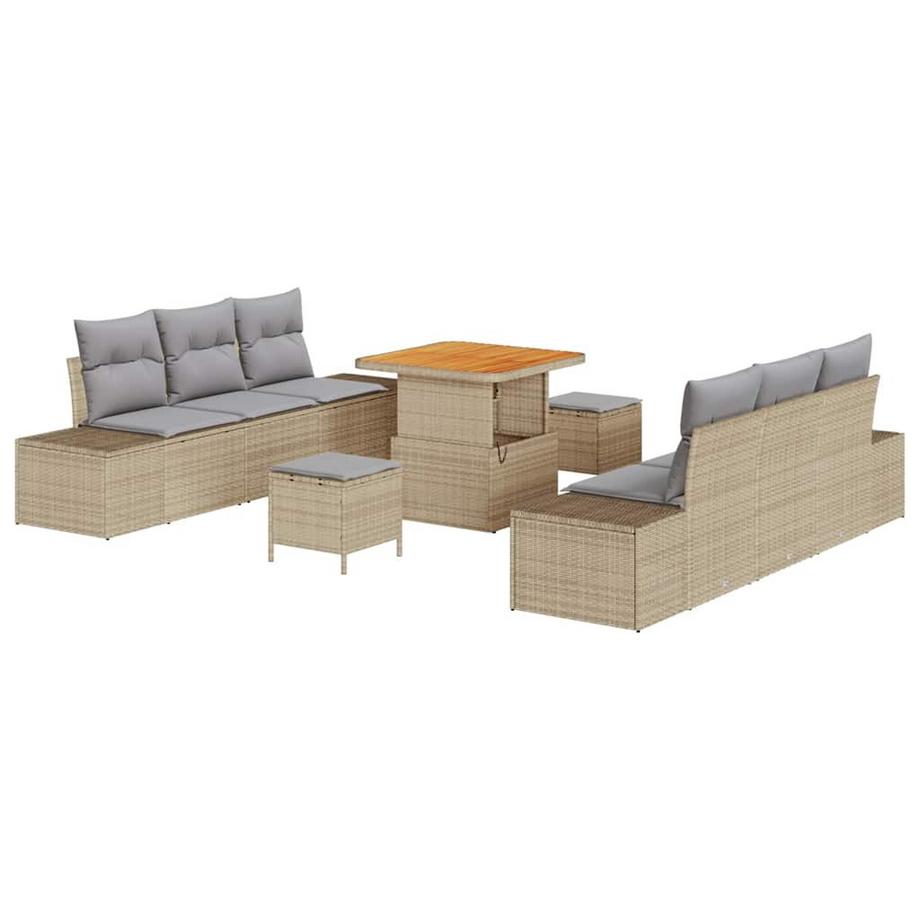 Gartensofa-set poly-rattan