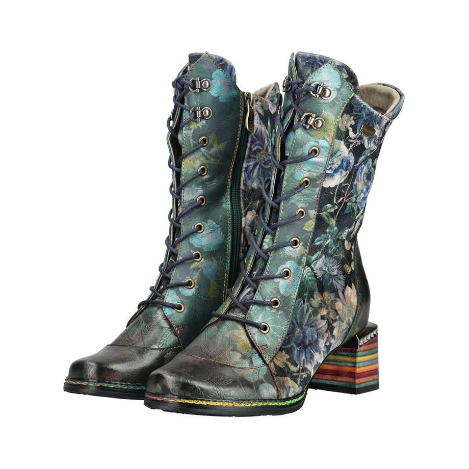 Laura Vita Blumendruck Schnürstiefel  