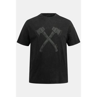 JP1880 Tracht T-Shirt Manches Courtes Imprimé Double Hache Look Vintage  