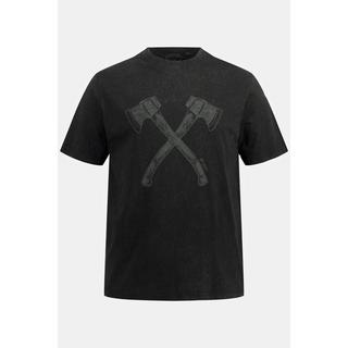 JP1880 Tracht T-Shirt Manches Courtes Imprimé Double Hache Look Vintage  