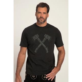 JP1880 Tracht T-Shirt Manches Courtes Imprimé Double Hache Look Vintage  