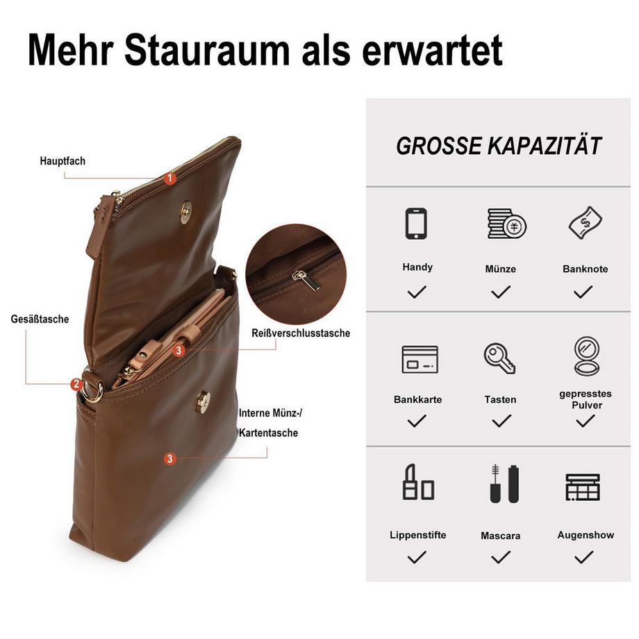 Only-bags.store Borsa a Tracolla Piccola in Pelle PU  