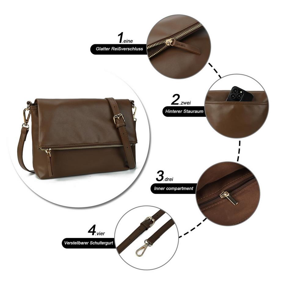 Only-bags.store Borsa a Tracolla Piccola in Pelle PU  
