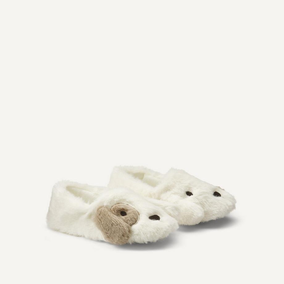 Chaussons chien en peluche
