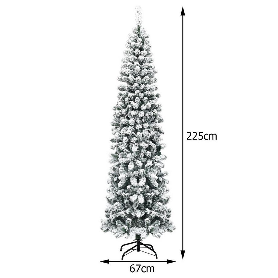 Northix  Sapin de Noël artificiel enneigé avec 461 branches mesurant 225 cm 