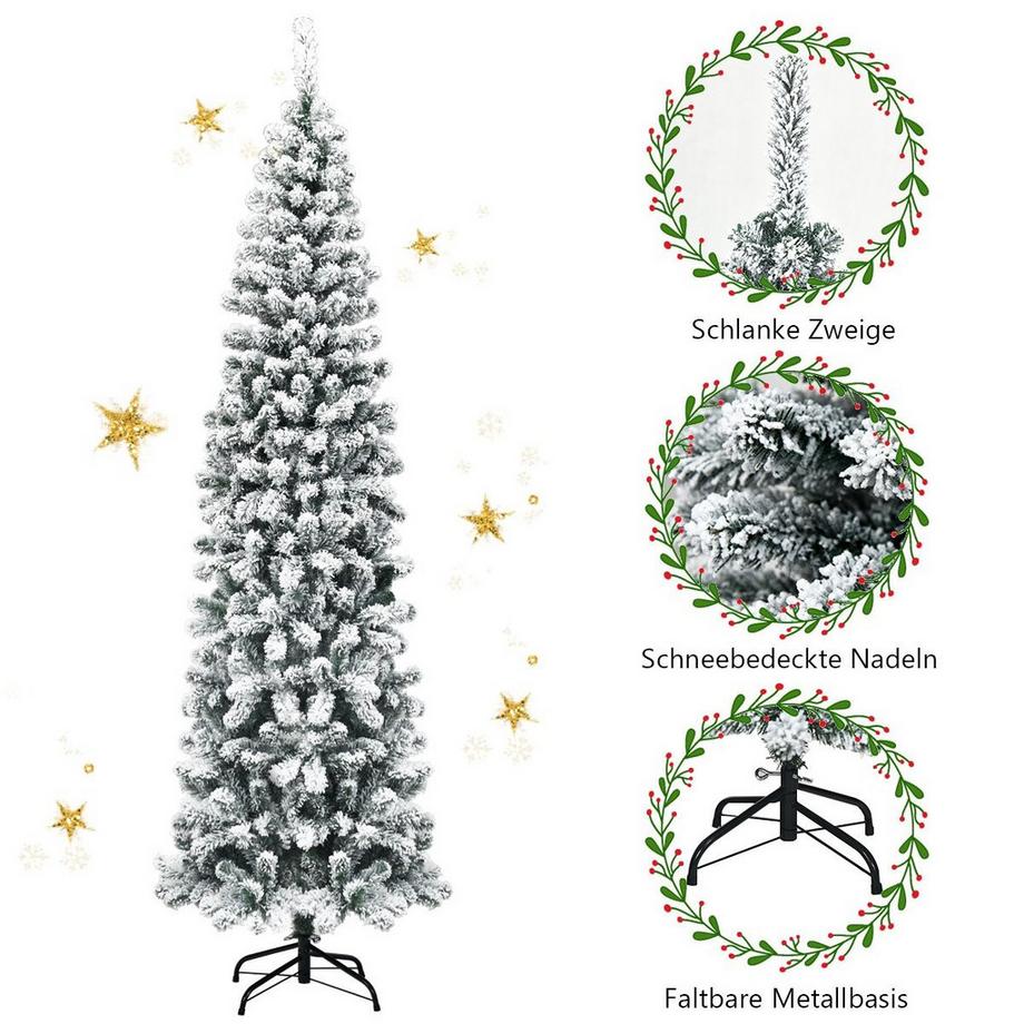 Northix  Sapin de Noël artificiel enneigé avec 461 branches mesurant 225 cm 